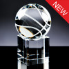 Optical Crystal Sports Trophies 3 inch Basketball, Single, Velvet Casket