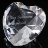 Optical Crystal 2.25 inch Engraved Heart Someone Special, Single, Blue Velvet Lined Casket
